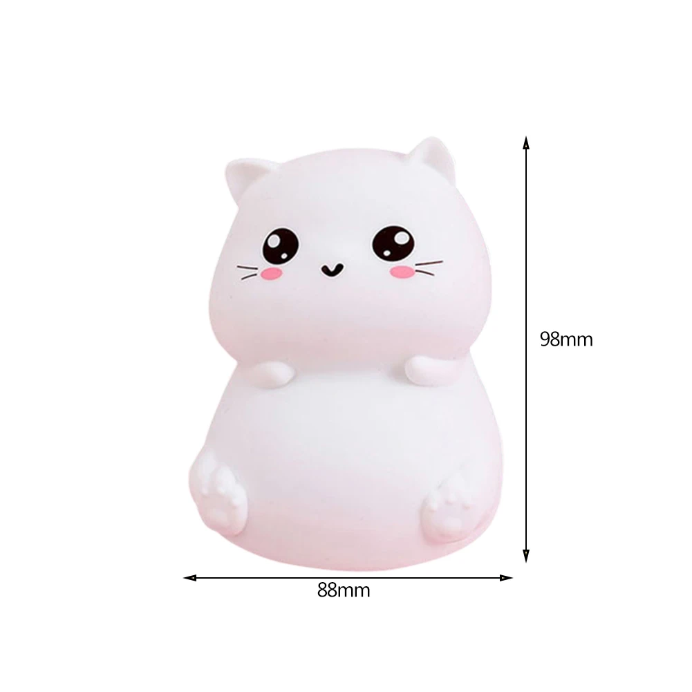 

Nordic Cute Lovely Little Cat Led Night Light Silicone USB Charging NightLight Holiday Gifts Kids Room Bedside Bedroom