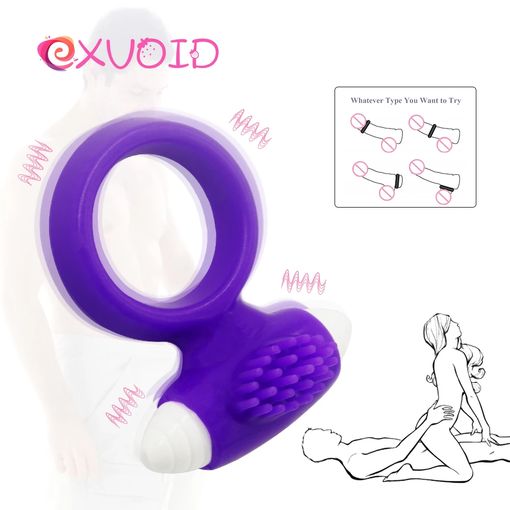 

EXVOID Silicone Cock Vibrating Ring Delay Ejacualtion Clitoris Stimulate Vibrators Sex Toys for Men Penis Vibrator Ring Sex Shop