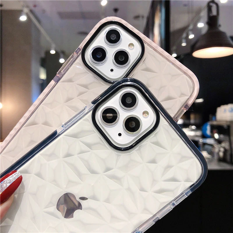 Прозрачный чехол с алмазным узором для iPhone 12 Pro Max Mini роскошный мягкий прозрачный