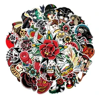 103050pcs tattoo rose skull pattern graffiti hand account notebook luggage decoration waterproof stickers wholesale