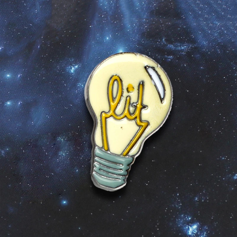 Прекрасный Электрический светильник лампочка эмалевая брошь! Изобретение