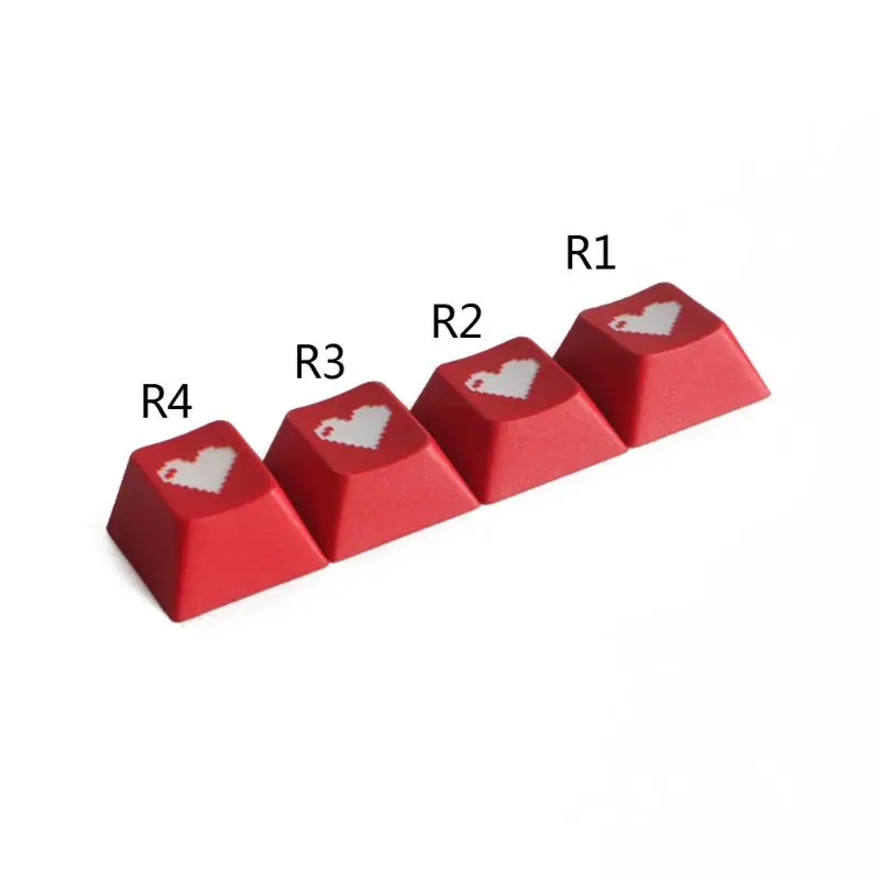 

Red Love Cherry Profile Dip Dye Sculpture PBT Keyboard Keycap Etched Pixel Heart