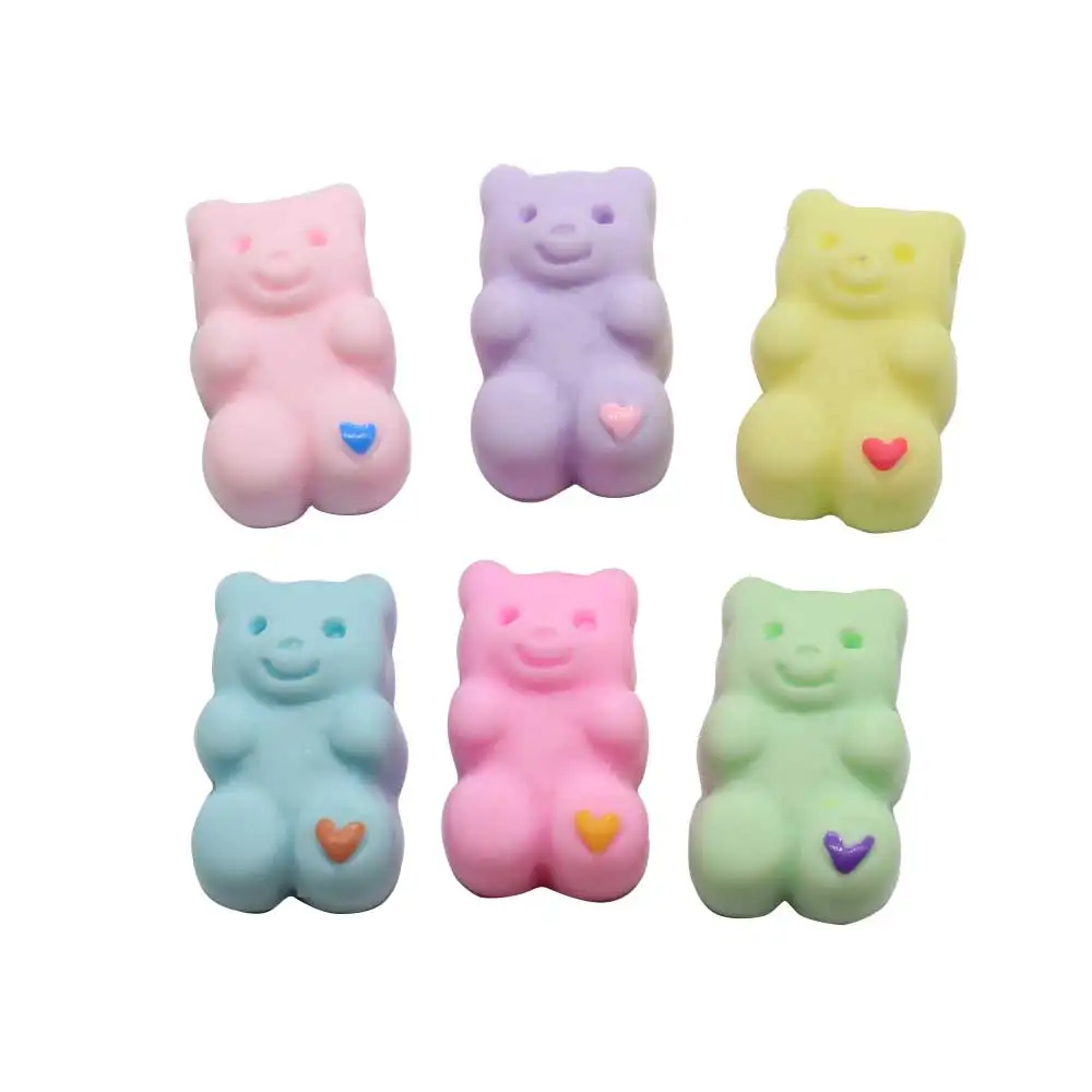 

50/100pcs Mix Pastel Color Bear Charms Flat back Resin Cabochon Kawaii Decoration Craft DIY Jewelry Making Hair Accessories Scra