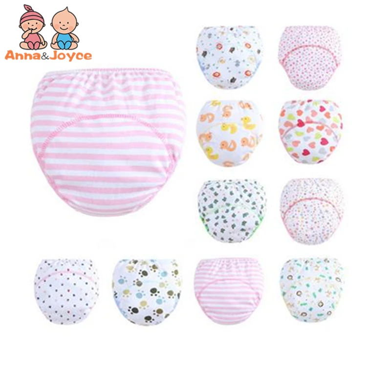 30 Pcs/Lot 3 Layers Baby Training Pants Learning Panties Infant Shorts Boy Girl Diapers Cotton Nappies Underwearfor 5-13kg