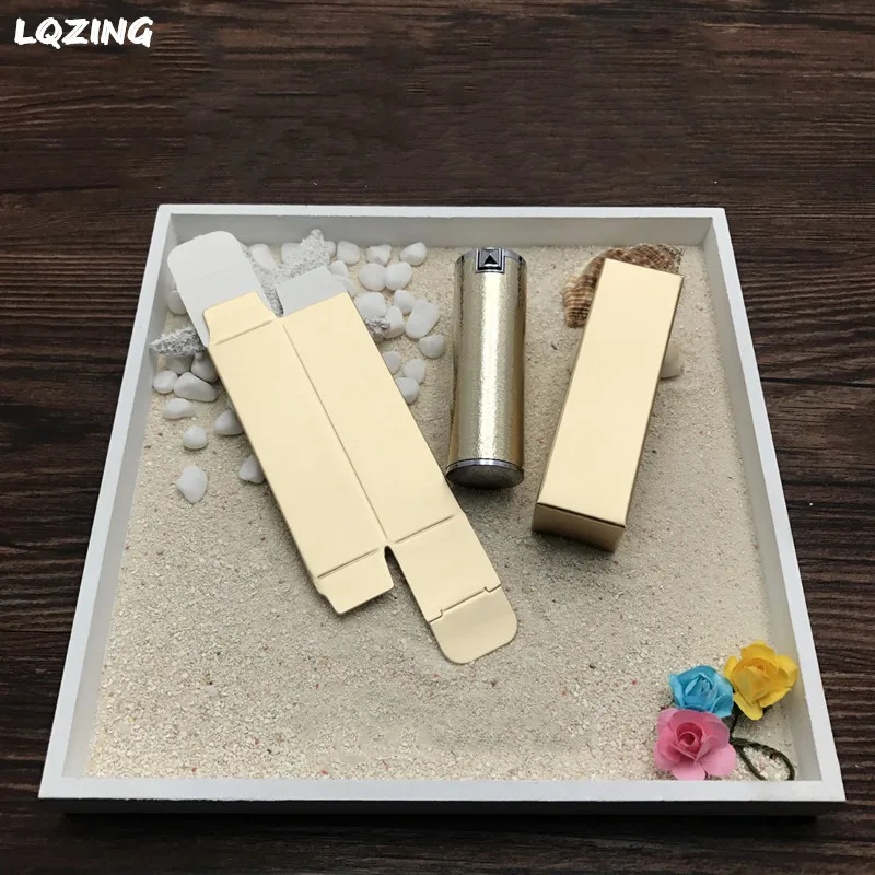 10 шт. Золотая/Серебристая картонная коробка из крафт-бумаги губная помада