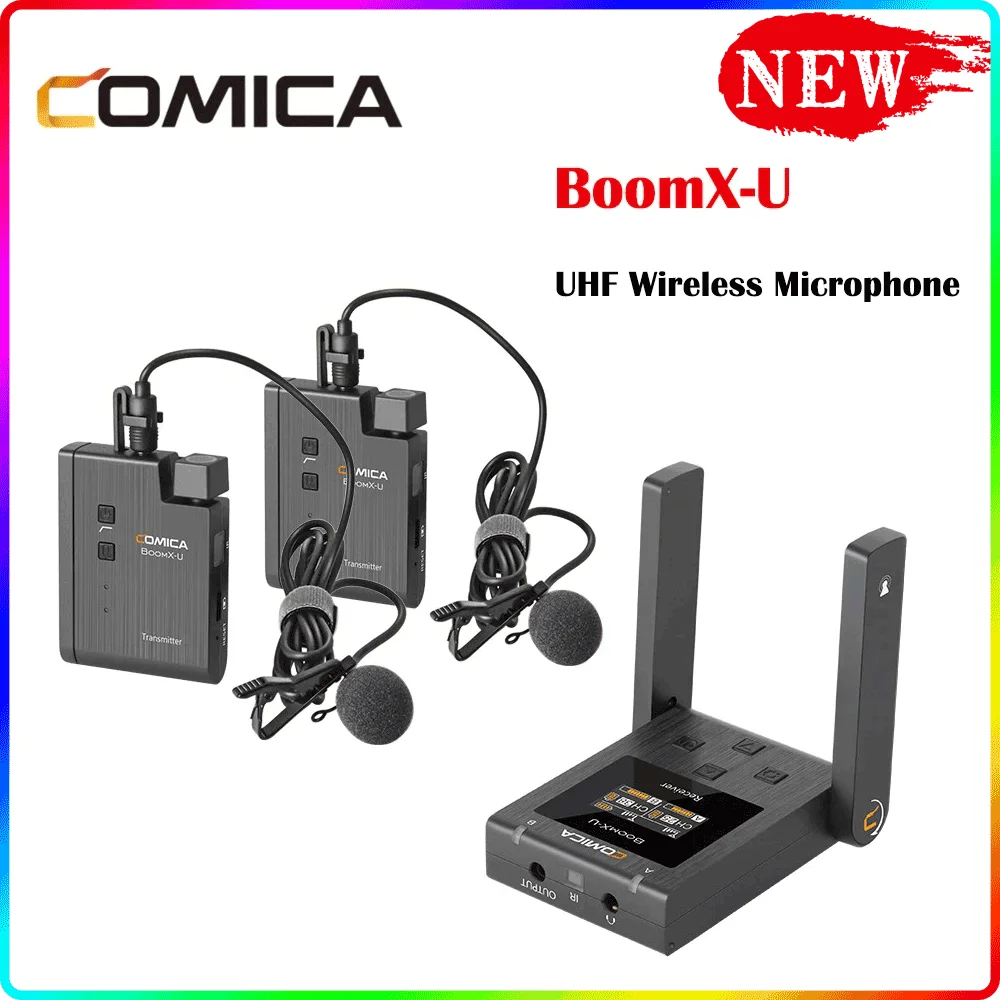 

Беспроводной микрофон Comica BoomX-U U1 U2, Трансмиттеры UHF для цифровой зеркальной камеры, телефона