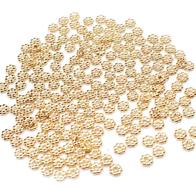 Gold 4 мм, 1000 шт, маленькие бусины CCB, разделительные бусины, пластиковые разделители, свободные бусины, аксессуары для ювелирных изделий, не выцветают - Цвет: Gold