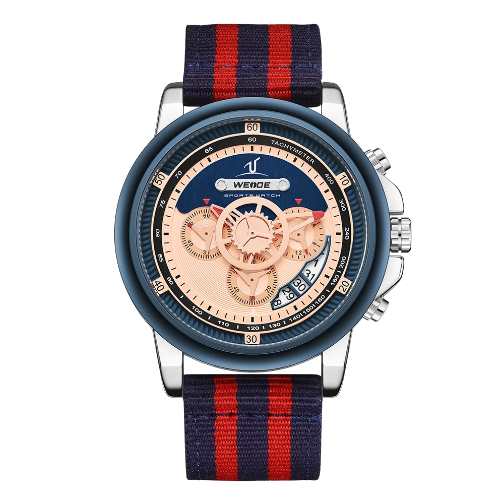 UV1803-5C WEIDE Роскошные мужские часы европейские кожаные мужские часы высококачественные водонепроницаемые мужские часы Relogio Masculino спортивные цифровые часы с цифрами и датой - Цвет: UV1803-5C
