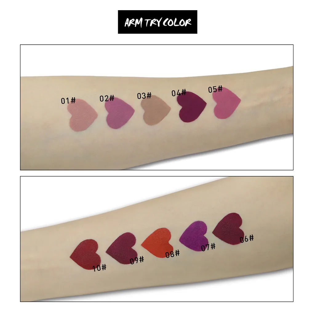 NICEFACE 10 цветов Любовь Мини версия губная помада глазурь для губ Шелковистые