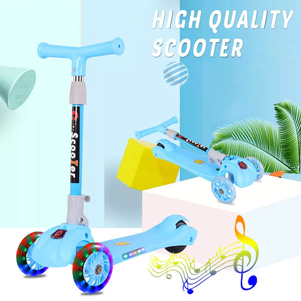 Легкий спортивный складной самокат Регулируемый Т образный руль для детей