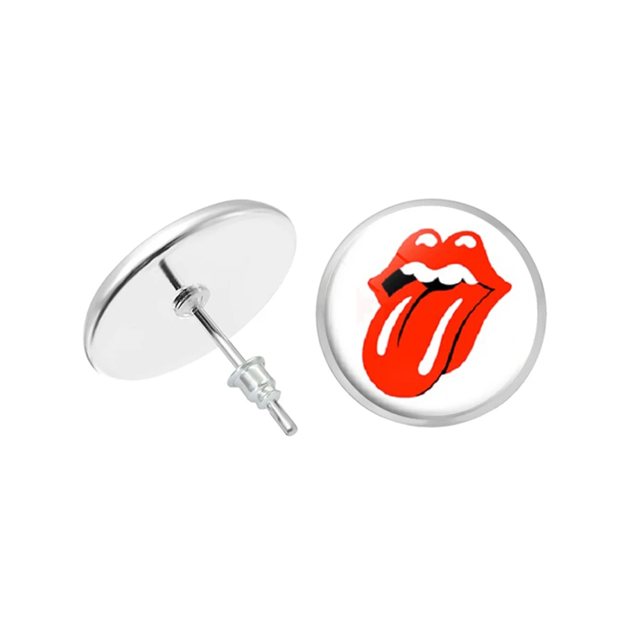 Знаменитая рок группа Rolling Stones серьги сувенирная коллекция значки красный язык