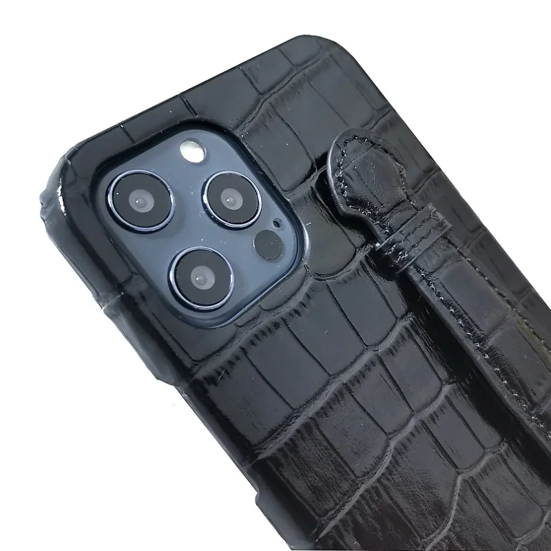 

CUSTOM NAME Initials Genuine Leather Case For iPhone 12 Pro Max 12Pro Phone Luxury Hand Strap Holder Mobile Cover Accessories