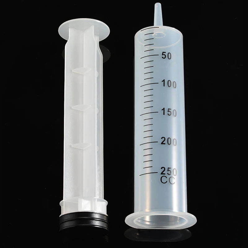 Новый шприц большой емкости 250 мл одноразовый для измерения заправки и трубка 1