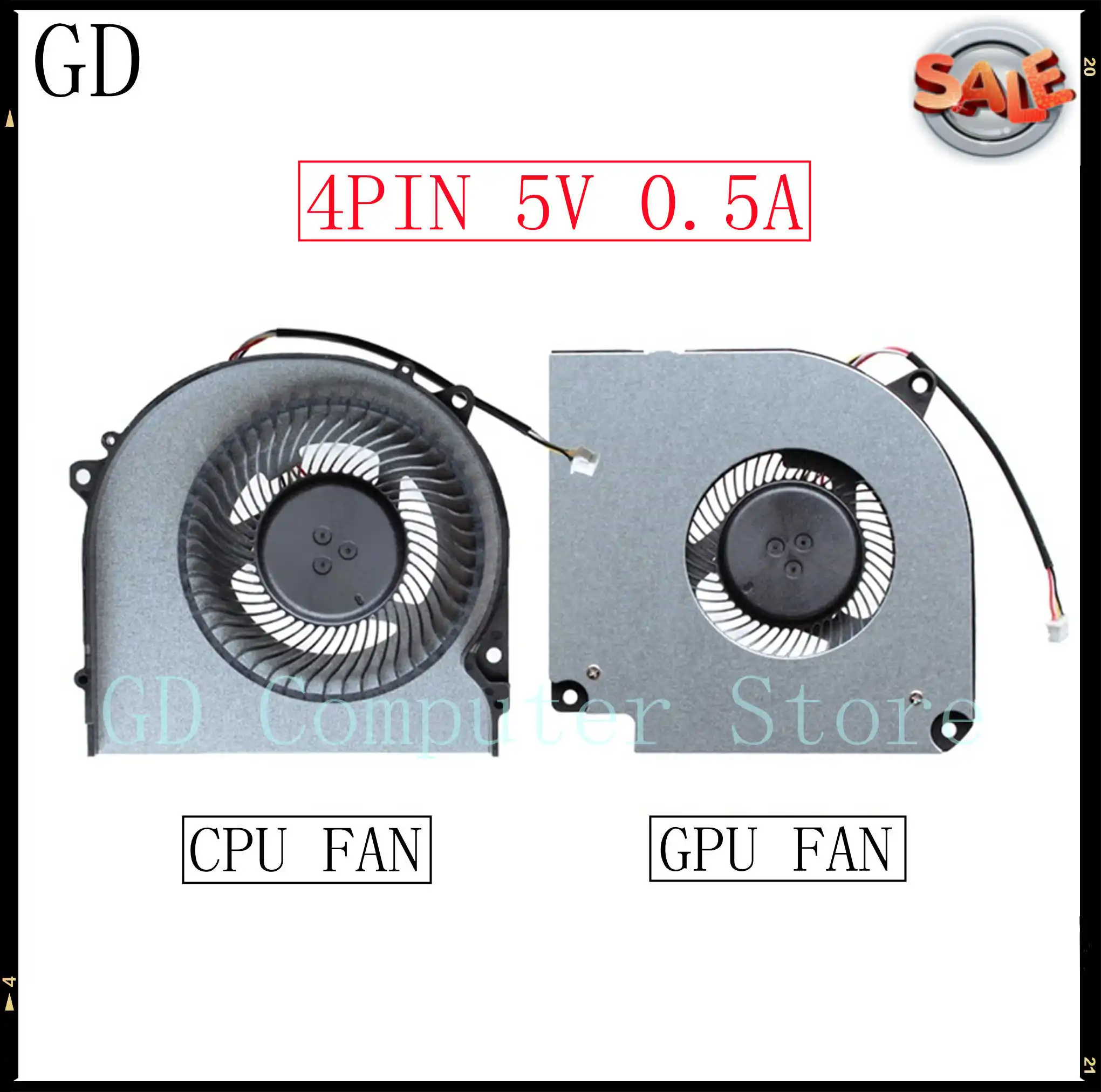 Вентилятор охлаждения GD для ноутбука ЦП графического процессора охладитель Clevo