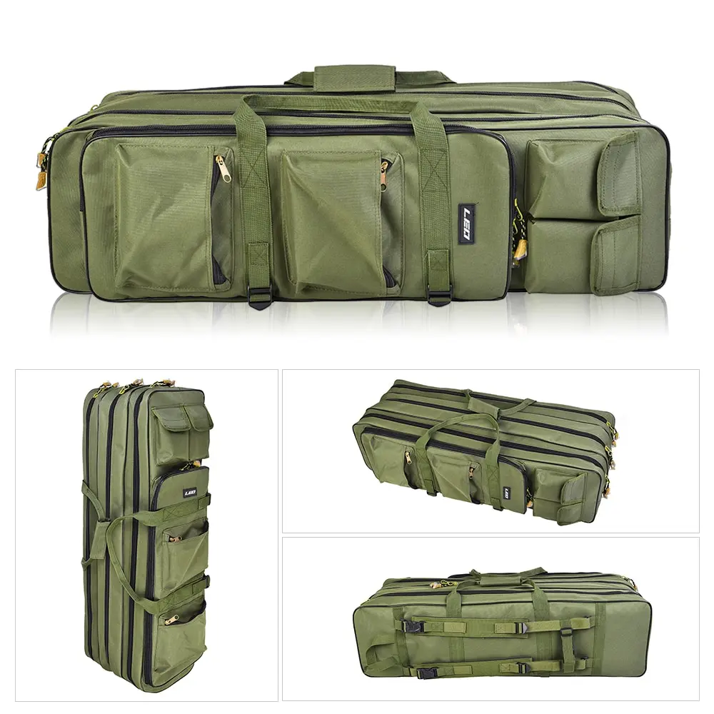 

Outdoor Fishing Rod Bag 3 Layer Fishing Bag Backpack 80cm/100cm Fishing Rod Reel Carrier Bag Fishing Pole Tackle Bag Carry Case