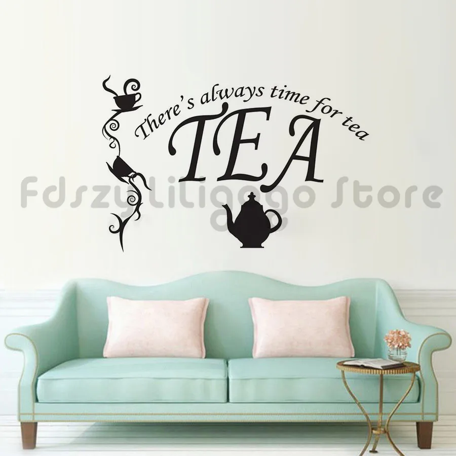 Во всех случаях время для Чай Цитата Наклейки на стены Алиса в стране чудес