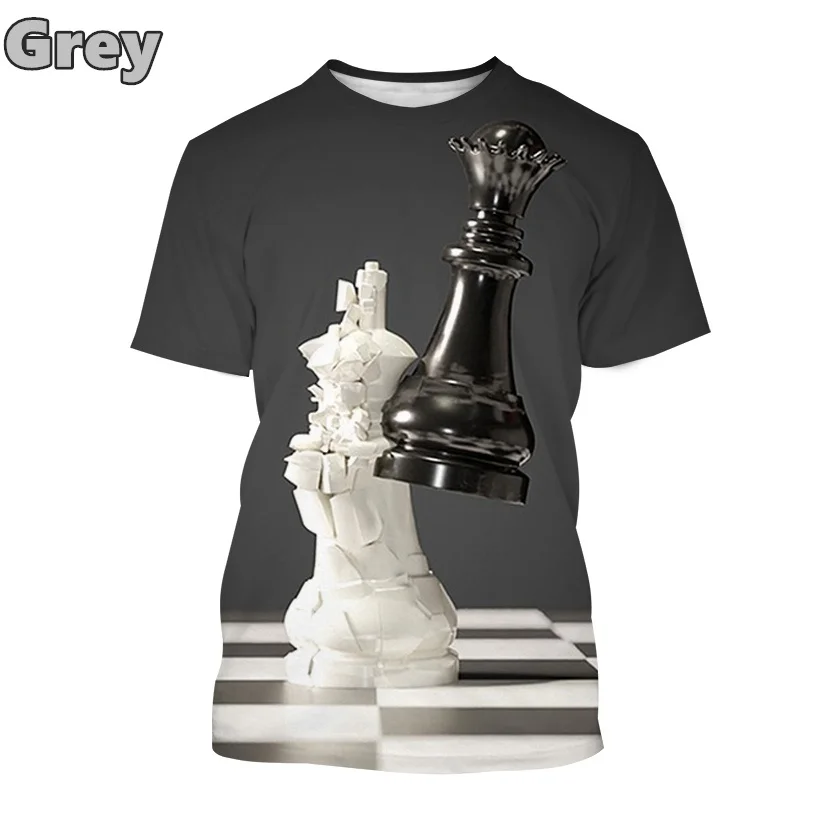 Новая модная Шахматная 3d-футболка с круглым вырезом и коротким рукавом Мужской