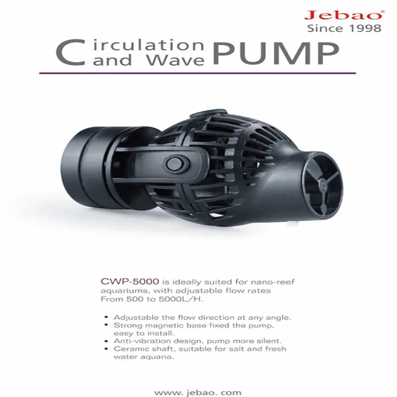 New Jebao Wave Maker Pump Cream Clow CWP-5000 Adjustable Direction Flow Rate For Marine Coral Reef Aquarium Fish Tank