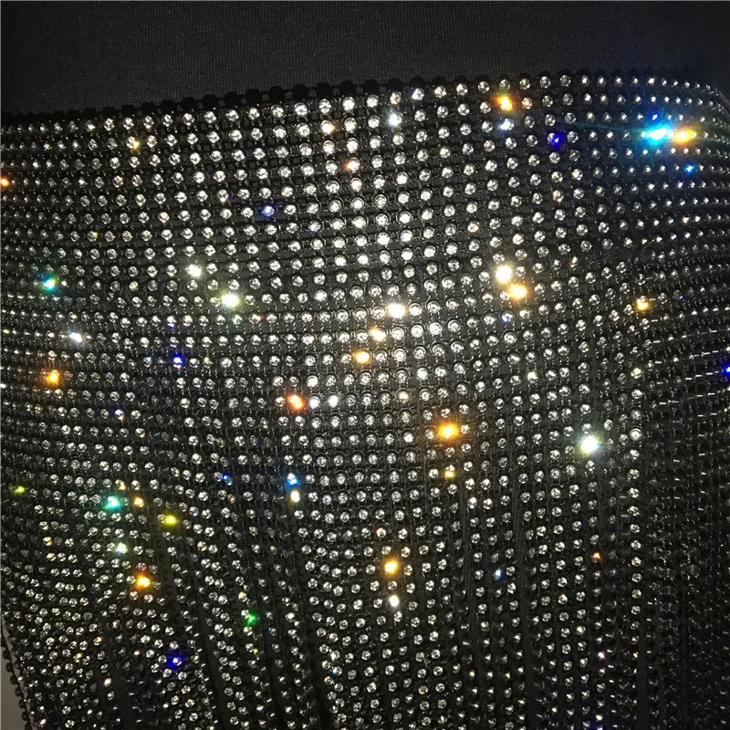 Шикарные Стразы юбка с кисточками женская сексуальная открытая Лоскутная