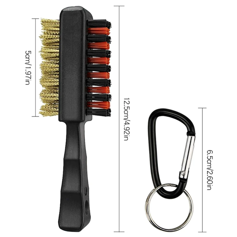 

Double Sided Golf Club Brush Tool Kit Groove Cleaner Cleaning Tool with D Buckle G99D