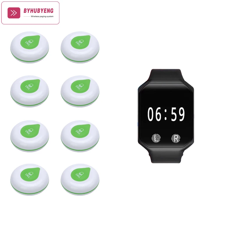 Водонепроницаемые наручные часы пейджер BYHUBYENG беспроводная система вызова и