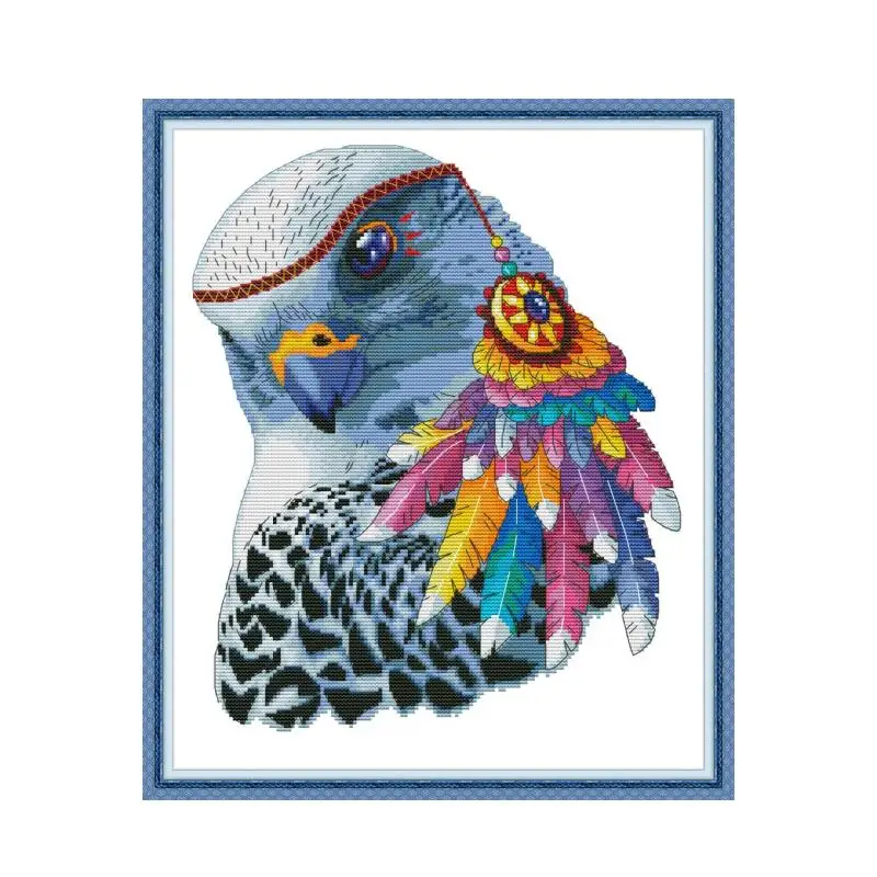 

Joy Sunday DMC Cross Stitch Kits Embroidery Needlework Sets Rainbow Eagle Patterns Printed Canvas 14ct 11ct Aida DIY Needlework