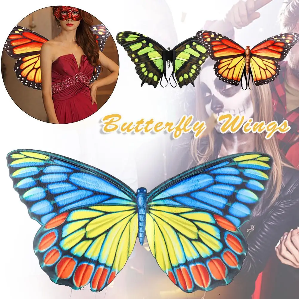 Женская Бабочка крылья Красочные Желтый Зеленый Фея дышащий костюм вечерние