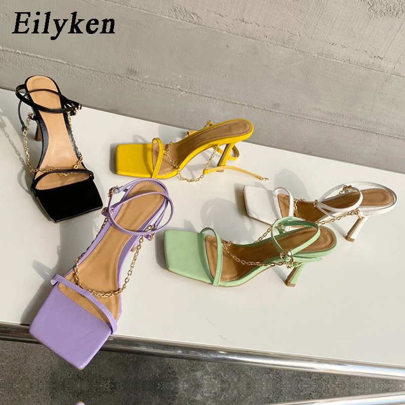 Eilyken/2021 г. Новые женские сандалии элегантные дамские туфли на тонком высоком