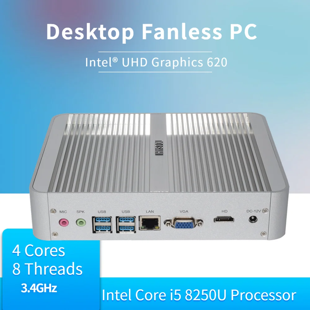 Мини ПК без вентилятора Intel Core i5 7200U i3 7100U DDR3L компьютер Wind10 мини 8250U DDR4|computer windows 10|mini