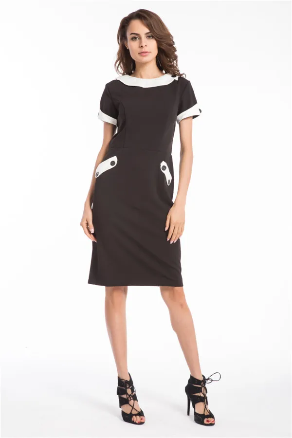 Черное женское винтажное облегающее платье-карандаш в стиле ретро высокие