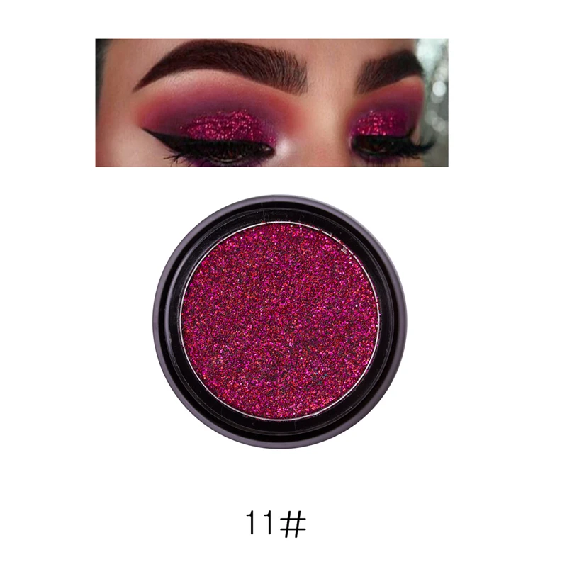 Manooby Sequins Eyeshadow 6Colors Single Palette Illuminator Makeup Metal Eye Shadow Pigment Cosmetics - Цвет: 11