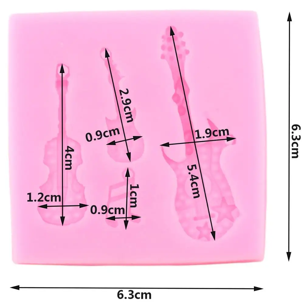 Акустическая электрическая гитара скрипка музыкальная силиконовая форма для