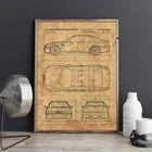 Автомобиль BMW E46 художественное оформление, автомобильное настенное искусство, транспортный плакат, декор комнаты, печать, схема, идея подарка, настенные украшения