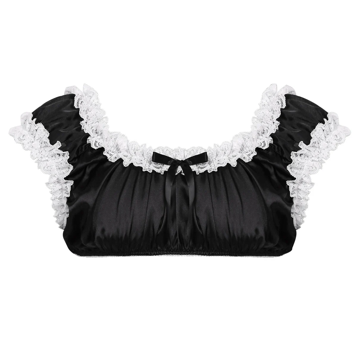 Мужской Атласный укороченный топ гладкий атласный бюстгальтер с глубоким