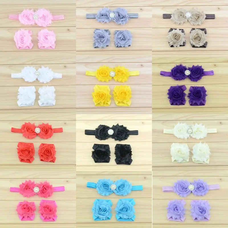 Детская повязка на голову с цветами Стразы для новорожденных Детские босоножки