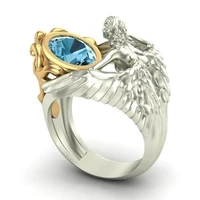 creative angel rings for women vintage punk party club zircon unisex rings men jewelry valentine day gift