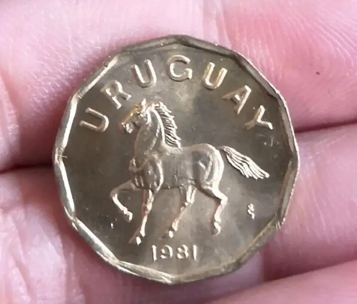 19 мм Uruguay 100% настоящая Подлинная коморативная монета оригинальная