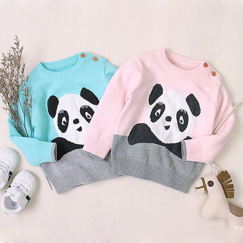 

Новый 2020 осень-зима, пижамы для мальчиков и девочек, детская одежда для сна с длинными рукавами с мультипликационным принтом «панда», вязаны...