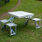 Уличный портативный складной стол-стул Все в одном, алюминиевый сплав, стол для пикника, барбекю, водонепроницаемый, прочный складной стол