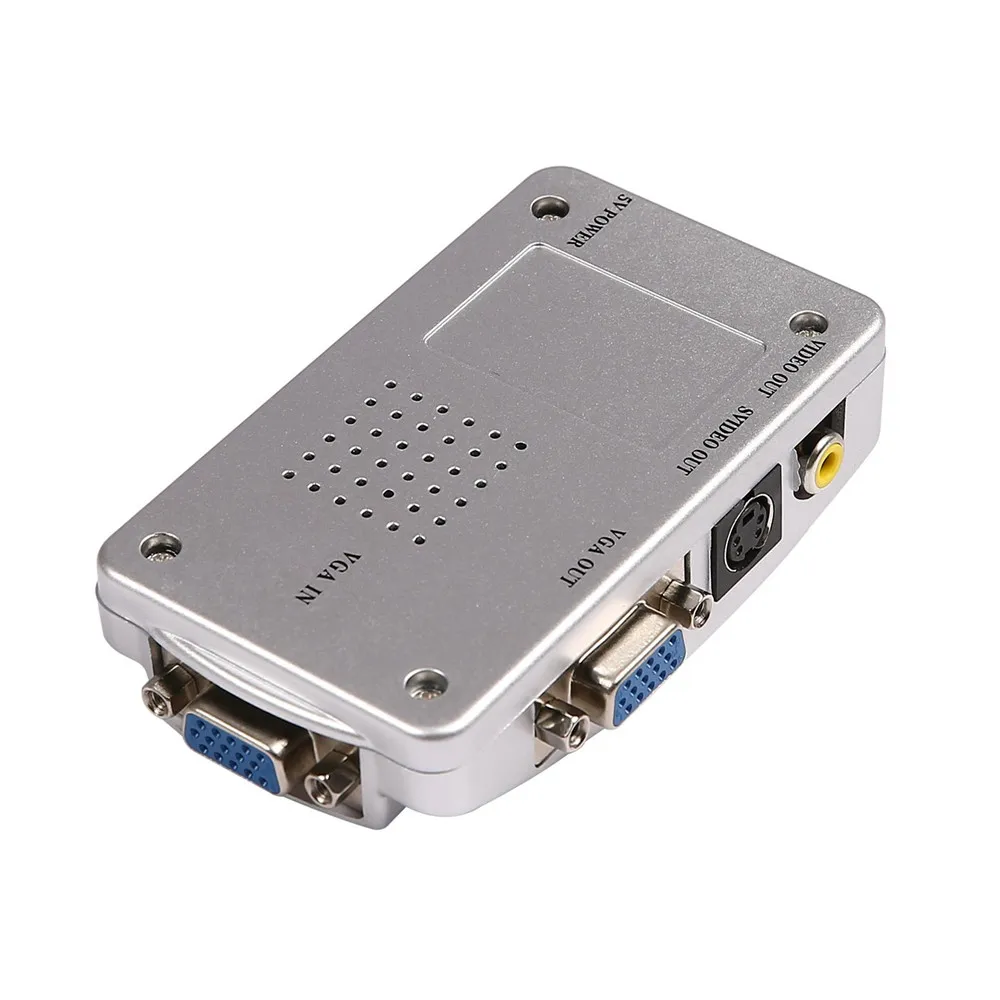 Композитный преобразователь VGA в RCA S видео переключатель CC TV DVR PC Laptop to Projector вход