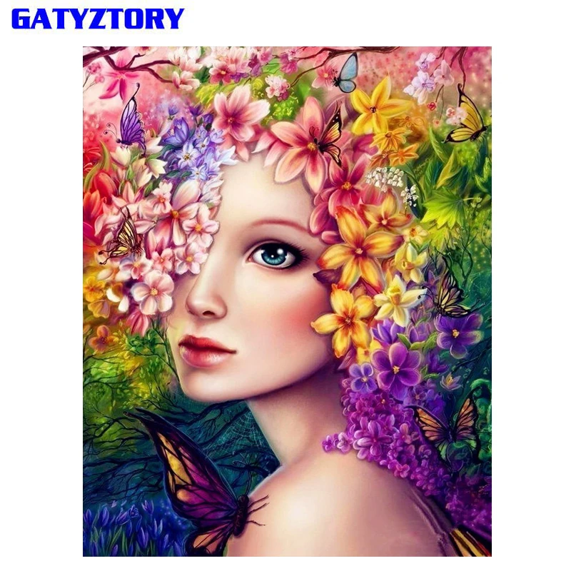 

GATYZTORY Frame DIY Painting By Numbers Figures Picture Wall Art Painting Acrylic Canvas By Numbers Handpainted Oil Painting Art