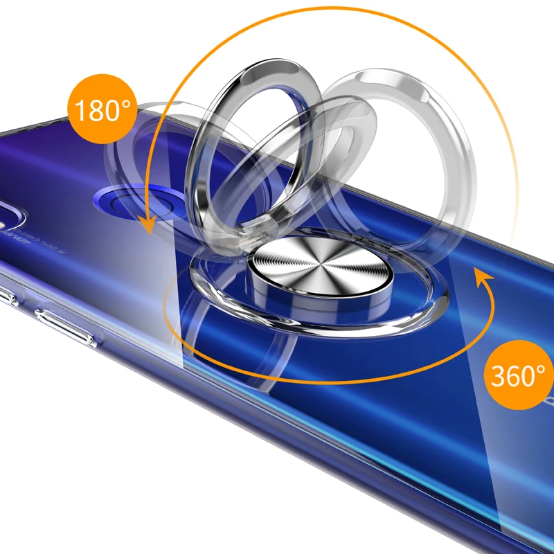 Для XIoami Redmi Note 7 Pro 7s чехол Чехол для XIoami Redmi Note 7s 7 Pro прозрачный с кольцом на палец чехол с магнитным держателем