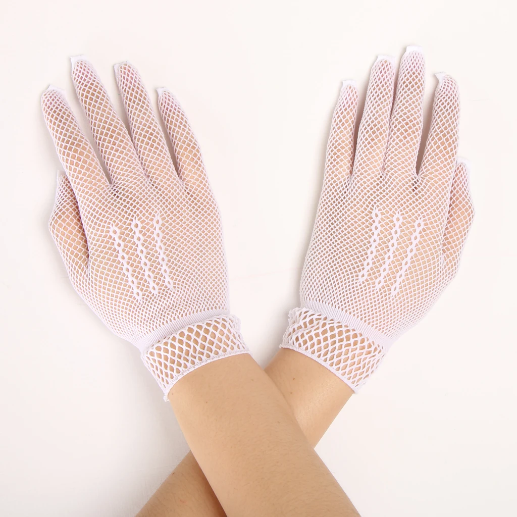 

Women's Wrist Length Dance Gloves, The Bridal Fishnet Glove Costume