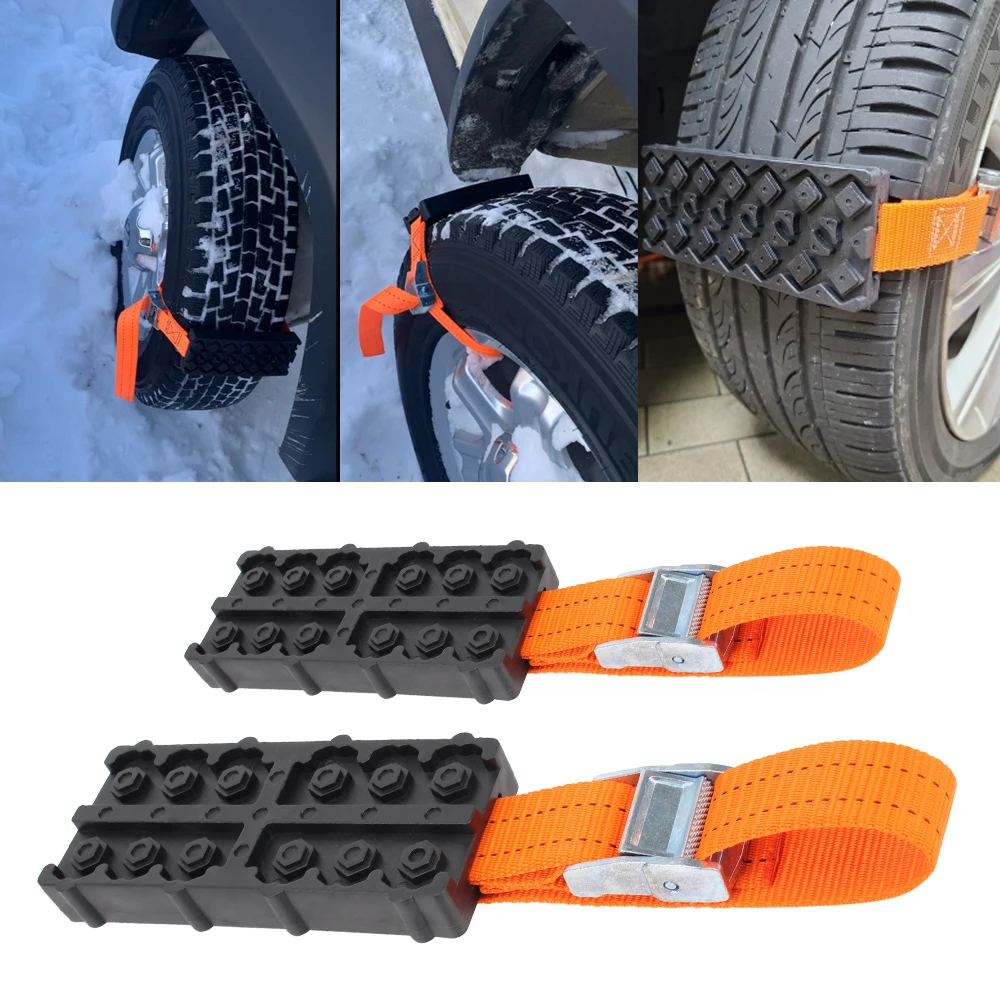 

With Bag Emergency Snow Mud Sand For Snow Mud Ice Durable PU Anti-Skid 1 PCs Tire Chain Straps Car Tire Traction Blocks