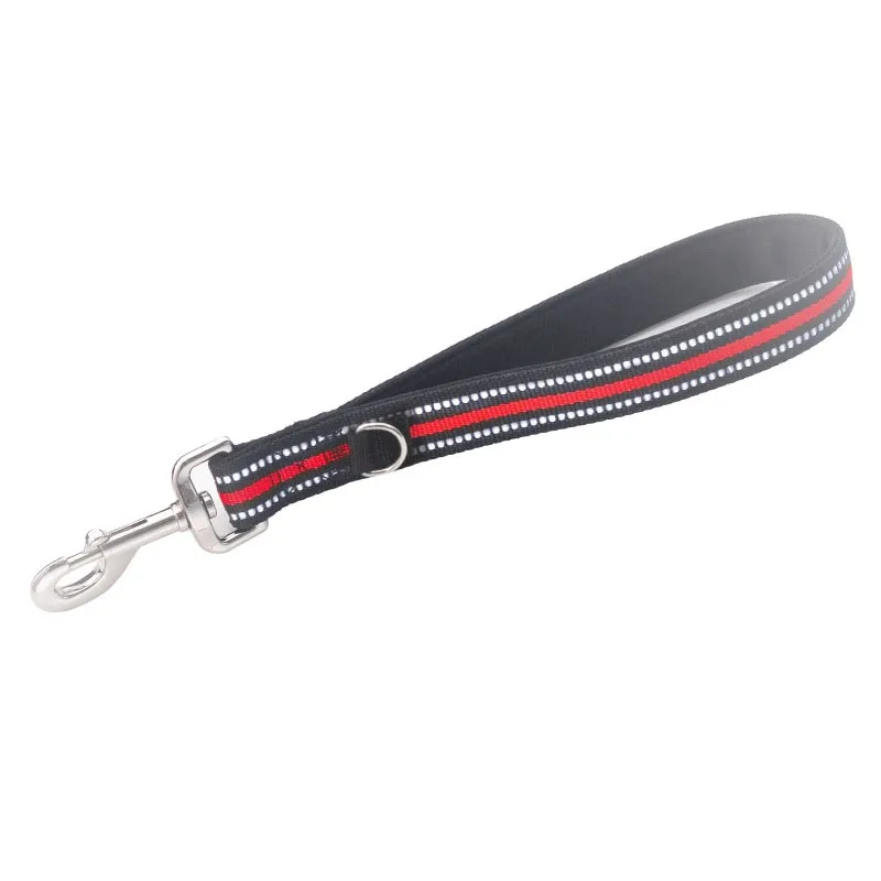 One step Large Dog Leash Reflective Big Lead Short Walking Training traction rope Comfortable Diving cloth handle | Дом и сад