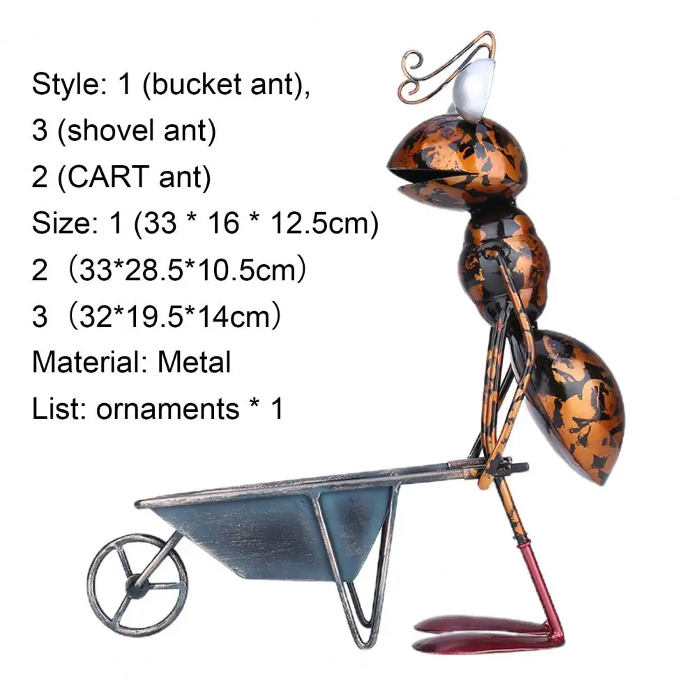 

Ant Display Mold Decorative Interesting Exquisite Wrought Iron Ant Garden Statue for Balcony Garden Display Mold Art Sculpture