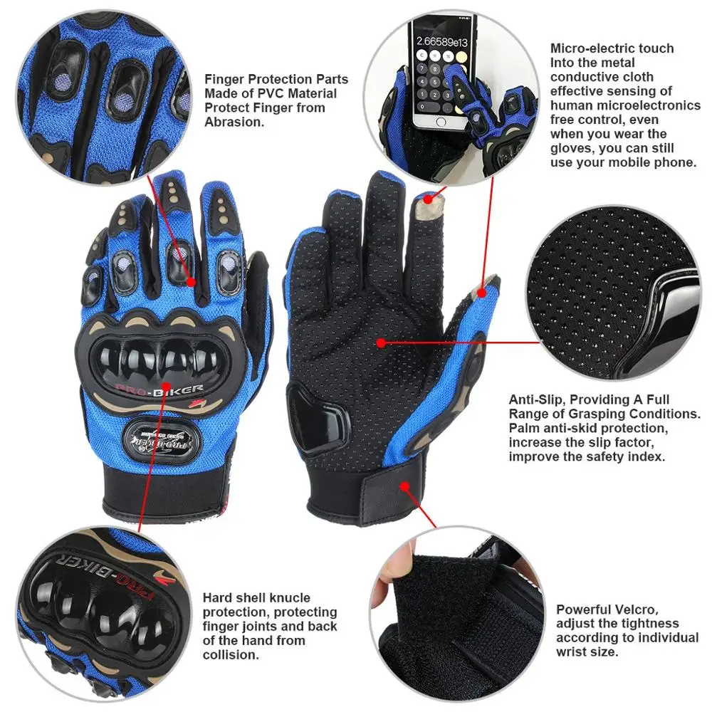 Мотоциклетные Перчатки с сенсорным экраном для гонок зимние теплые перчатки