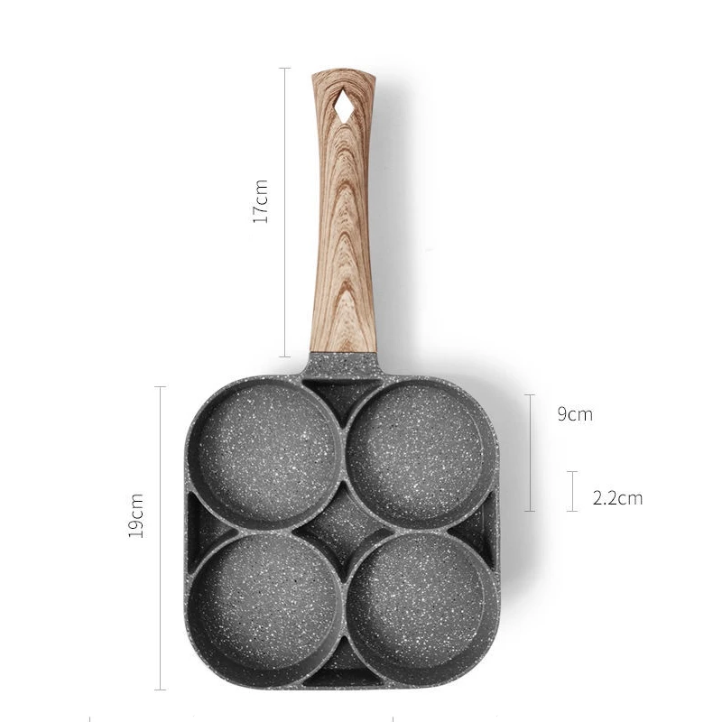 

Four-hole Breakfast Frying Pan Aluminum Alloy Non-stick Omelet Pan Egg Ham Burger Pancake Pot Multi-function Pan Cooking Tools