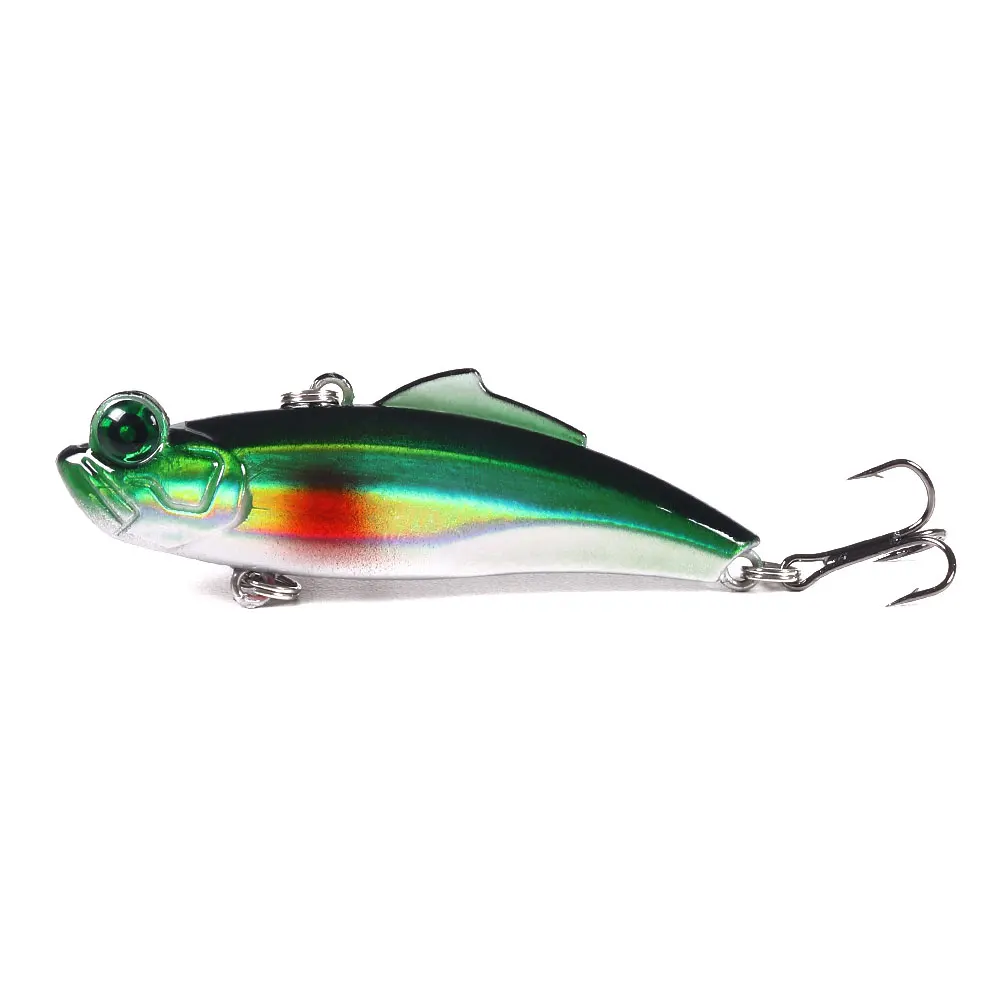 

1PCS 6.5cm 12.7g Winter Sea Hard Fishing Lure VIB Bait 3D Eyes With Lead Inside Diving Swivel Jig Wing Wobbler Crankbait