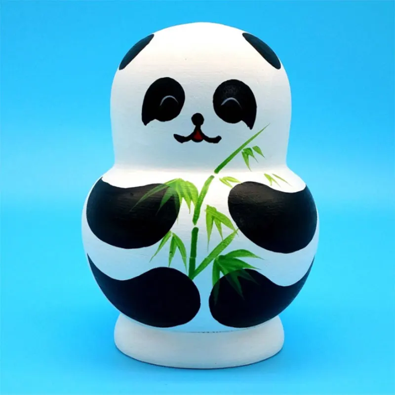 10 шт. кавайная панда деревянная Русская Матрешка украшение для дома Детская